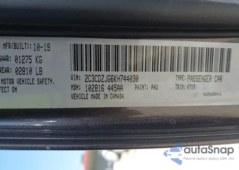 2019 Dodge Challenger Gt from USA, damaged, VIN 2C3CDZJG6KH744030